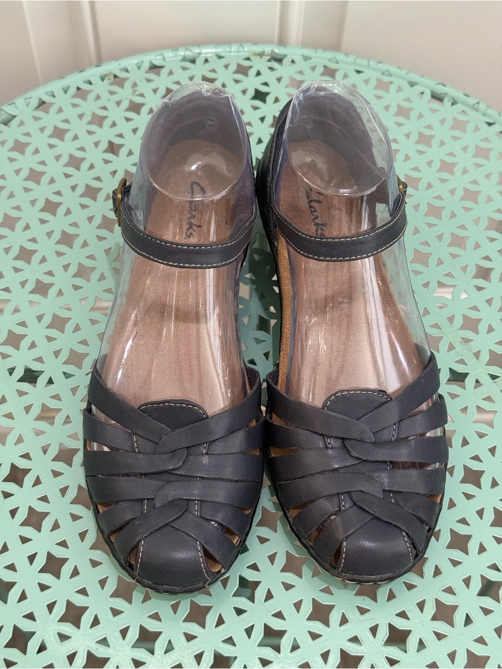 Clarks Women's Black Leather Wendy Land Mary Janes - 6.5